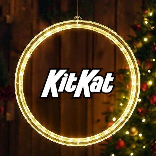 Discover Kit Kat Chocolate Candy Food Cool Worn Funny LED Christmas Window Lights