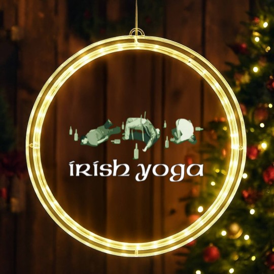 Discover Men's Irish Yoga LED Christmas Window Lights St Patrick's Day