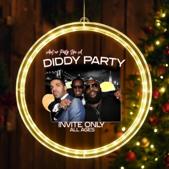 Discover Aint No Party Like A Diddy Party Ver 3, Rap Unisex LED Christmas Window Lights