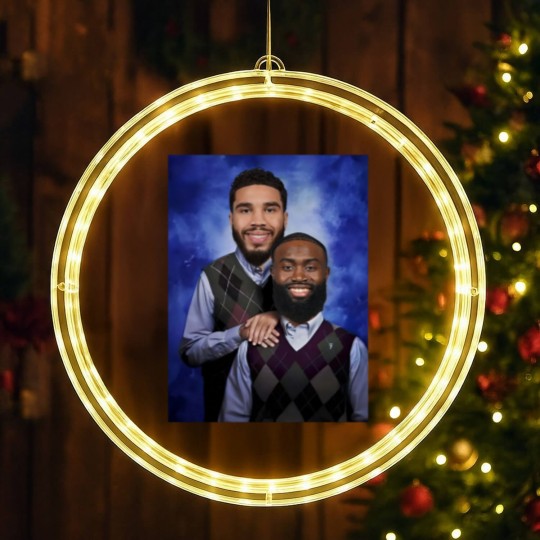 Discover Jayson Tatum and Jaylen Brown "Step Brothers" Portrait LED Christmas Window Lights
