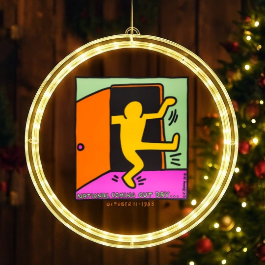 Discover vintage keith haring 1988 LED Christmas Window Lights national coming out day
