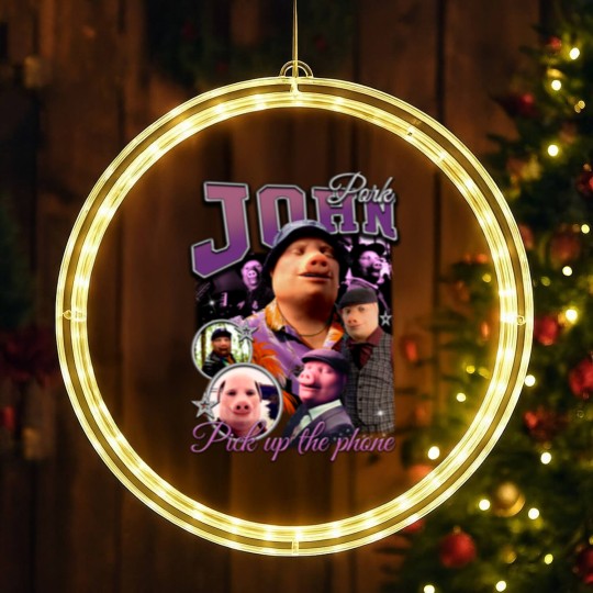 Discover John Pork LED Christmas Window Lights, Funny LED Christmas Window Lights, Classic 90s Graphic LED Christmas Window Lights