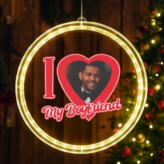 Discover I Love My Boyfriend Weeknd, Abel Unisex Heavy Cotton LED Christmas Window Lights