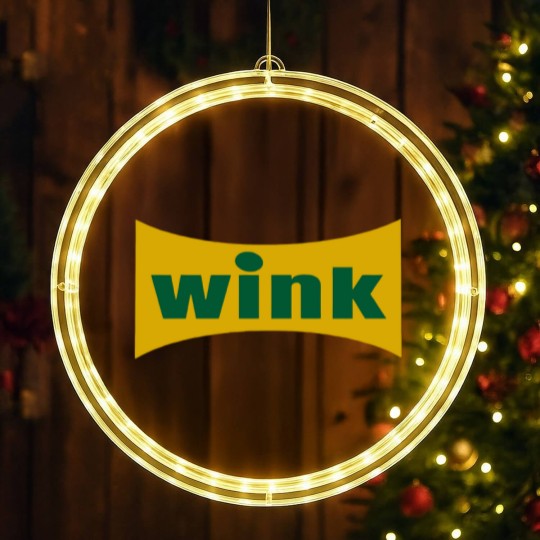 Discover Wink Grapefruit Flavored Soft Drink Soda Pop Logo LED Christmas Window Lights