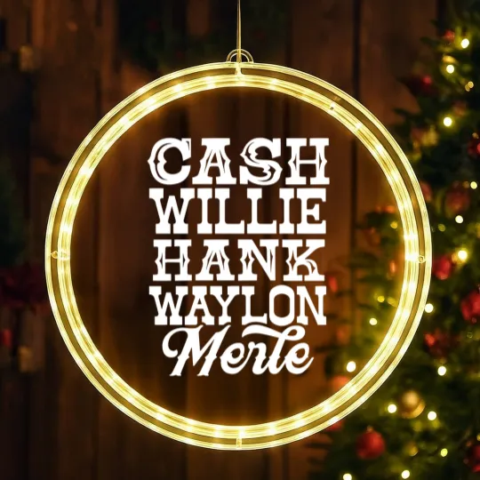 Discover Cash Willie Hank Waylon Merle LED Christmas Window Lights