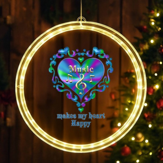 Discover Music Makes My Heart Happy LED Christmas Window Lights