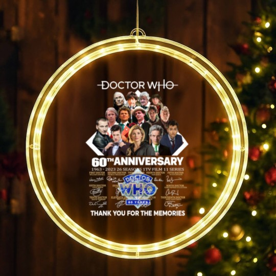 Discover Doctor Who 60th Anniversary 1963-2023 Thank You For The Memorie1 Signature LED Christmas Window Lights
