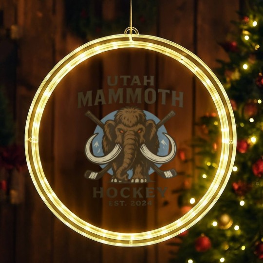 Discover Utah Mammoth Hockey LED Christmas Window Lights, Utah Mammoth LED Christmas Window Lights, Unisex Sports LED Christmas Window Lights