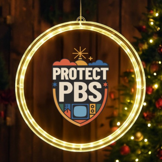 Discover Protect PBS LED Christmas Window Lights, PBS Unisex LED Christmas Window Lights, Political Protest LED Christmas Window Lights, Save Public Broadcasting, Anti Trump LED Christmas Window Lights