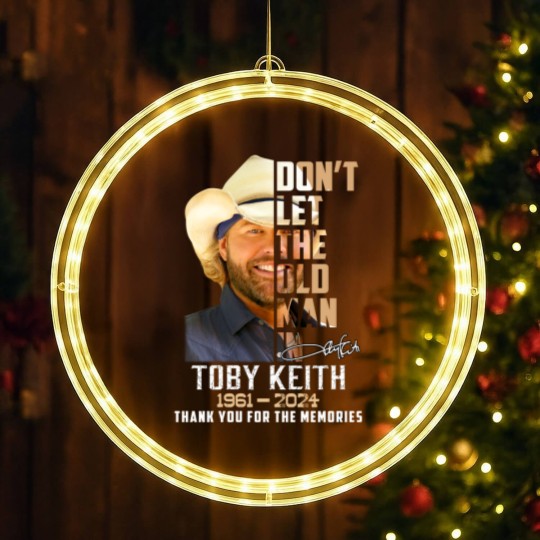 Discover Toby Keith LED Christmas Window Lights, In Memory Of Toby Keith 1961 2024 LED Christmas Window Lights, Toby Keith Honoring LED Christmas Window Lights