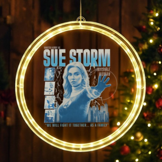 Discover Vintage Sue Storm File Invisible Woman LED Christmas Window Lights, Fantastic Four First Steps LED Christmas Window Lights