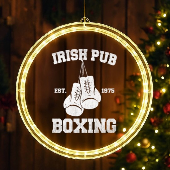 Discover Vintage Irish Pub Est 1975 Boxing Day Tees LED Christmas Window Lights