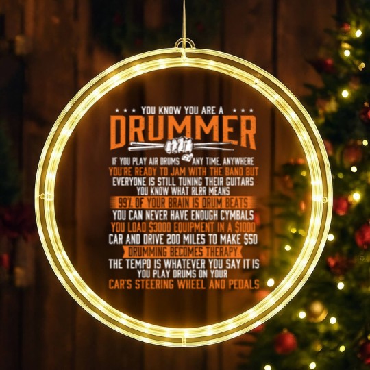 Discover You Know You Are A Drummer - Band Lover Percussion LED Christmas Window Lights