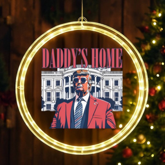 Discover Daddy's Home LED Christmas Window Lights, White House 2024 LED Christmas Window Lights, Get In Losers LED Christmas Window Lights