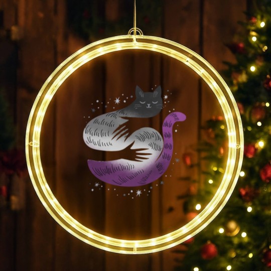 Discover Asexual Asexual Cat Hug LGBT Pride Flag LED Christmas Window Lights