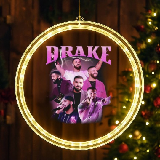 Discover Limited Rapper DRAKE LED Christmas Window Lights, DRIZZY Champagne PAPI LED Christmas Window Lights