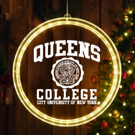Discover Queens College Logo LED Christmas Window Lights