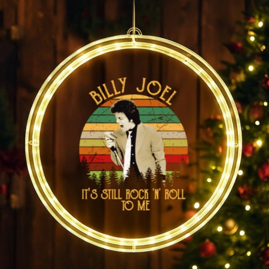 Discover Vintage Billy Tees Joel It's Still Rock and Roll To Me Essential LED Christmas Window Lights
