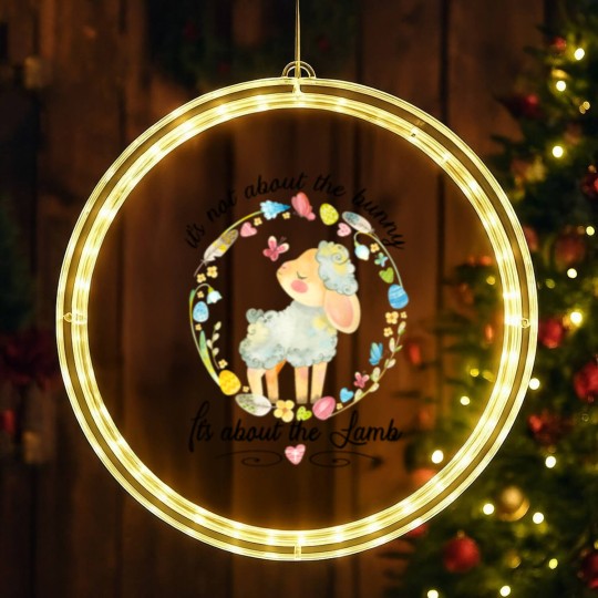 Discover Christian Easter Not About The Bunny Floral Lamb LED Christmas Window Lights