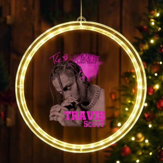 Discover Vintage Travis LED Christmas Window Lights, Retro 90s Travis Rapper LED Christmas Window Lights