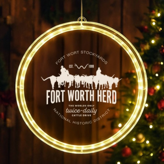 Discover fort worth texas stockyards and rodeo cowboy desig t LED Christmas Window Lights