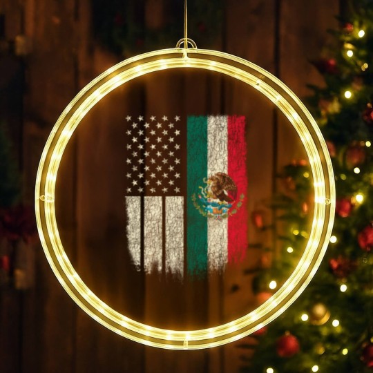 Discover Mexican American Patriot Mexican American Flag LED Christmas Window Lights