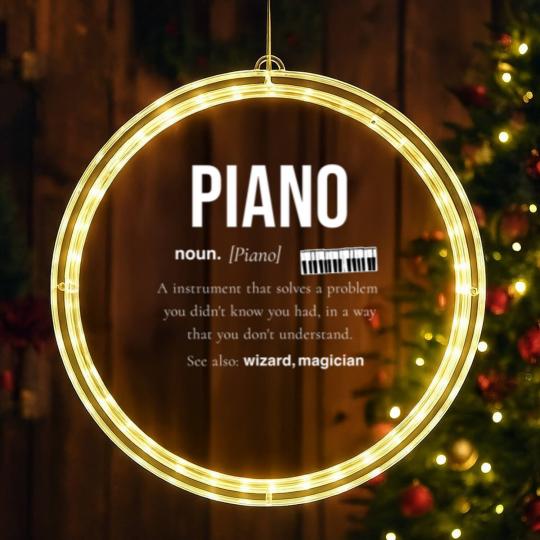 Discover Piano Piano Music Gift Wings Digital Piano LED Christmas Window Lights