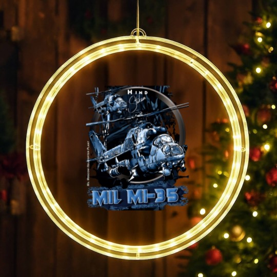 Discover Mi-35 Hind Attack Helicopter Active LED Christmas Window Lights