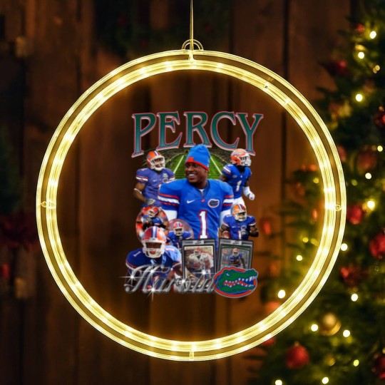 Discover Vintage 90s Graphic Style Percy Harvin LED Christmas Window Lights, Percy Harvin Vintage LED Christmas Window Lights, American Football Gift