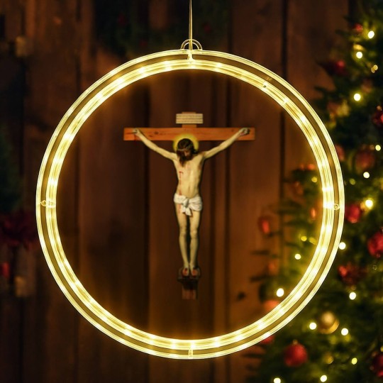 Discover Jesus Crucifix Passion of Christ LED Christmas Window Lights
