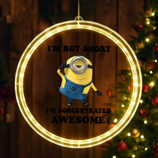 Discover Minions I'm Not Short I'm Concentrated Awesome The Rise of Gru Graphic LED Christmas Window Lights