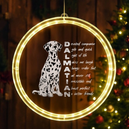 Discover Dalmatian Pet Meaning Dalmatian Mom Dalmatian Dad Distressed LED Christmas Window Lights