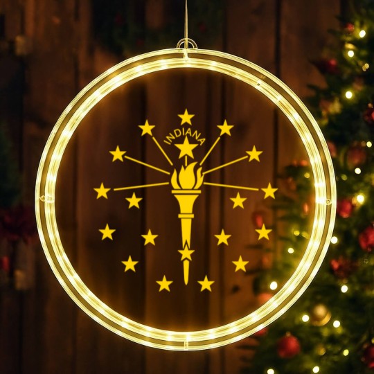 Discover Indiana State Flag LED Christmas Window Lights
