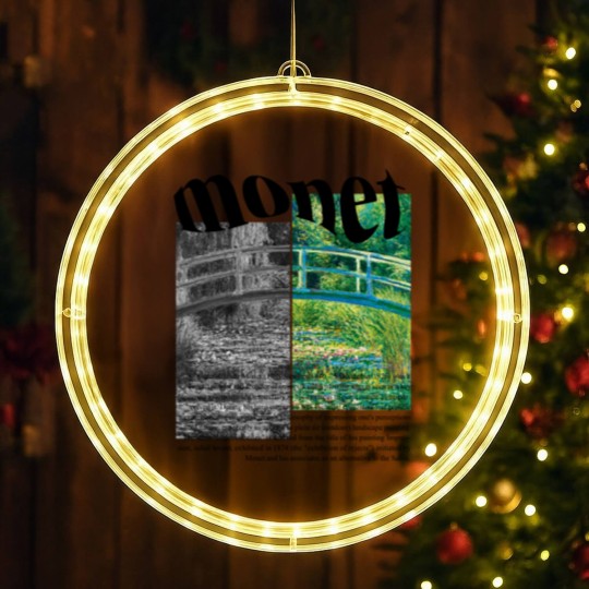 Discover Claude Monet LED Christmas Window Lights, Minimalist Art, The Water-Lily Pond LED Christmas Window Lights