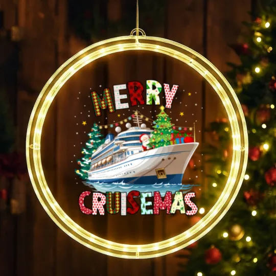 Discover Merry Cruisemas LED Christmas Window Lights, Christmas Cruise Crew LED Christmas Window Lights