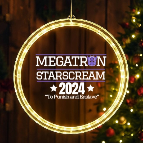 Discover Megatron Starscream 2024 LED Christmas Window Lights, Transformers, Decepticons, Funny Poltical LED Christmas Window Lights