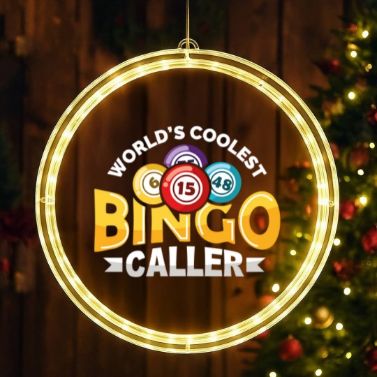 Discover World's Coolest Bingo Caller Lucky Bingo Player LED Christmas Window Lights