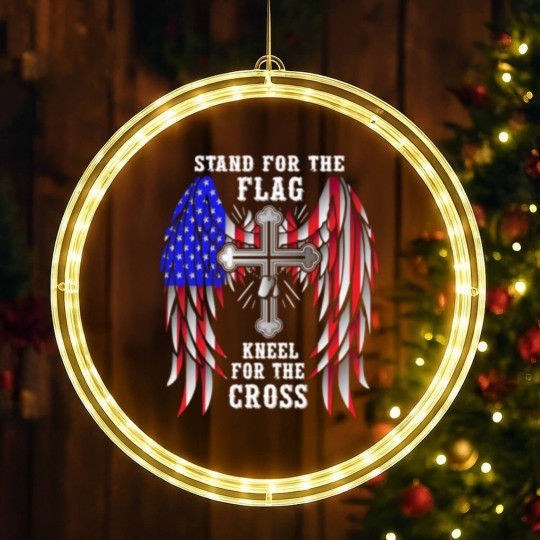 Discover Stand For The Flag Kneel For The Cross LED Christmas Window Lights