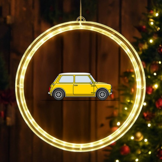 Discover Classic Mini Cooper - Yellow - Mini - LED Christmas Window Lights