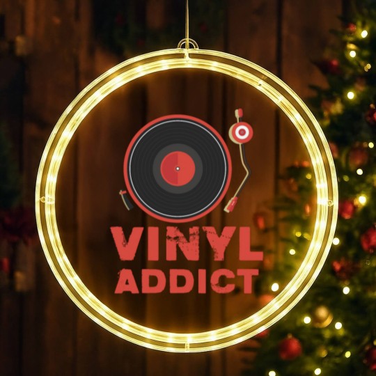 Discover Vinyl Addict LED Christmas Window Lights for Vinyl Turntable DJs LED Christmas Window Lights
