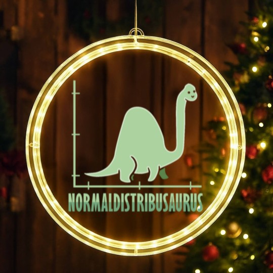 Discover Dinosaur Math Normal Distribution Mathematician LED Christmas Window Lights
