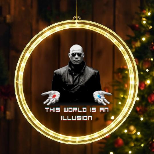 Discover The World is an Illusion LED Christmas Window Lights, The Matrix, Red Pill, Blue Pill