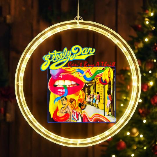 Discover Retro Steely Distressed Arts Dan Rock Music For Fan LED Christmas Window Lights