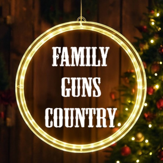 Discover Family, guns, country funny saying sarcast LED Christmas Window Lights