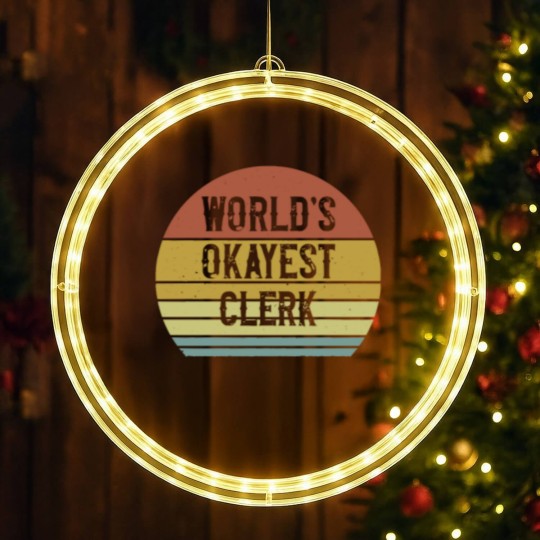 Discover Clerk World's Okayest Clerk LED Christmas Window Lights