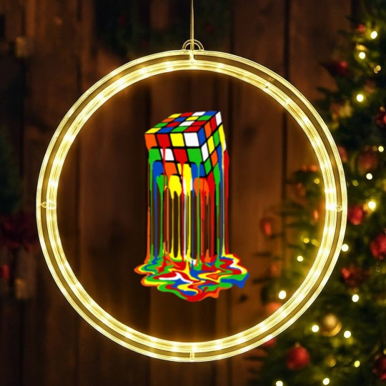 Discover Rainbow Abstraction melted rubix cube - Rubix Cube - LED Christmas Window Lights