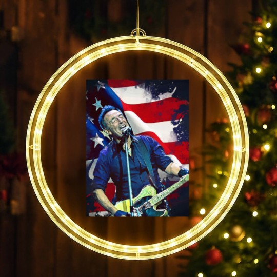 Discover Bruce Springsteen Graphic LED Christmas Window Lights  Bruce Springsteen LED Christmas Window Lights Tour 2024 LED Christmas Window Lights