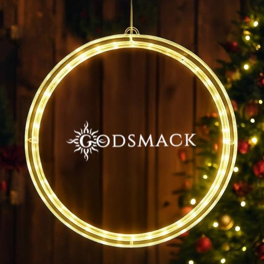 Discover Godsmack Sun logo on black LED Christmas Window Lights