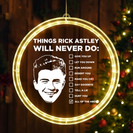 Discover Things Rick Astley Will Never Do LED Christmas Window Lights