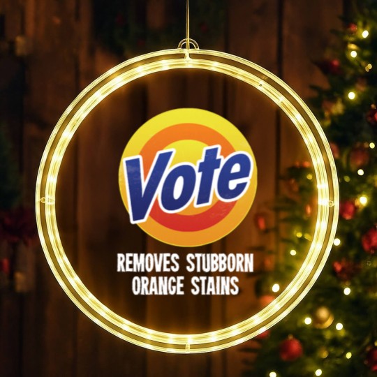 Discover Vote Removes Stubborn Orange Stains - Grunge ver LED Christmas Window Lights